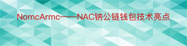 NomcArmc——NAC钠公链钱包技术亮点